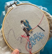 「青いカフタンの仕立て屋」コラボ刺繍メイキング写真