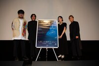 2022年に行われたテアトル新宿限定上映時のイベントの様子。左から林隆行、吉村界人、羽音、上村侑。