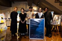 2022年に行われたテアトル新宿限定上映時の様子。左から上村侑、羽音、林隆行、うめざわしゅん、吉村界人。