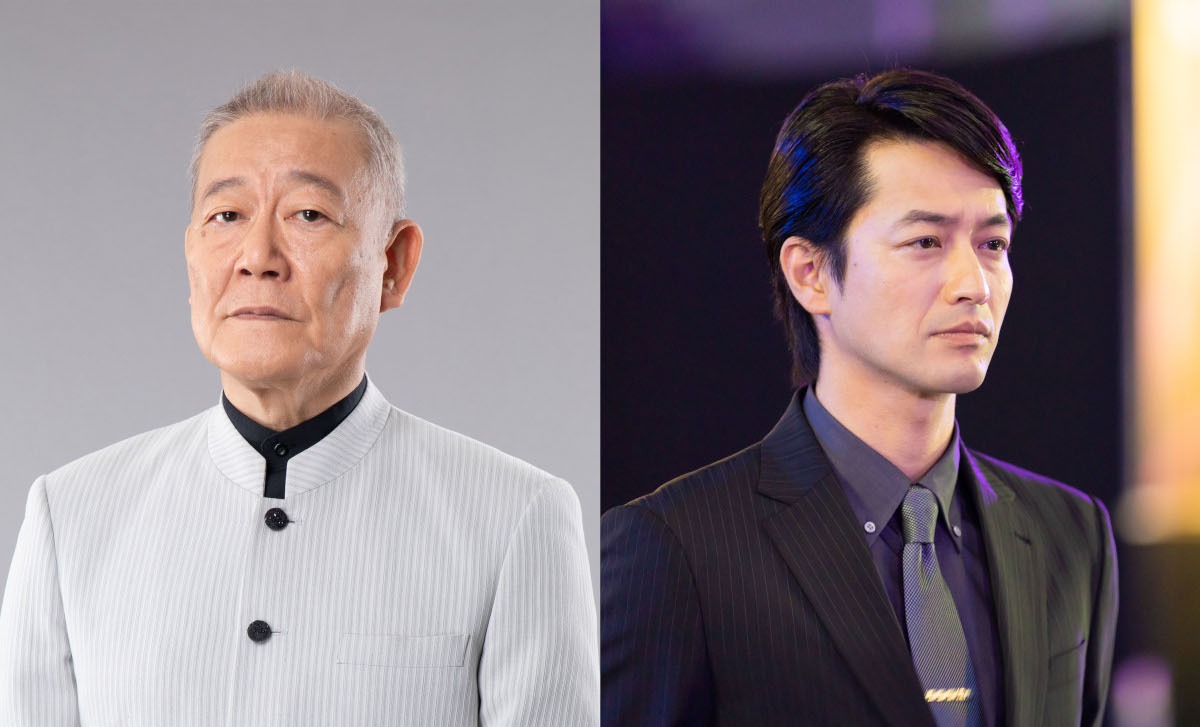 左から黒龍一真役の國村隼、長瀬忠則役の竹財輝之助。