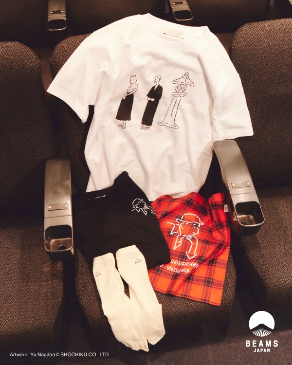 小津安二郎の生誕120年を記念したコラボレーションアイテム第1弾 ビジュアル。