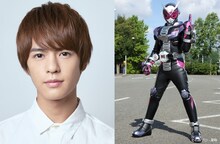 左から奥野壮、仮面ライダージオウ。