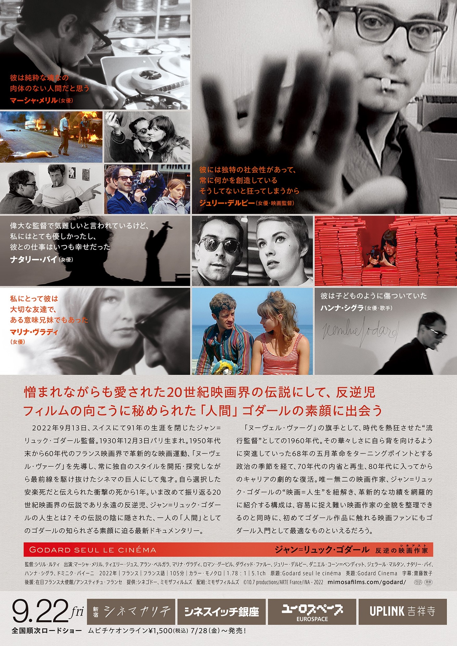 「ジャン＝リュック・ゴダール 反逆の映画作家（シネアスト）」チラシビジュアル裏