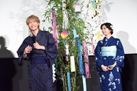 「交換ウソ日記」公開初日舞台挨拶の様子。