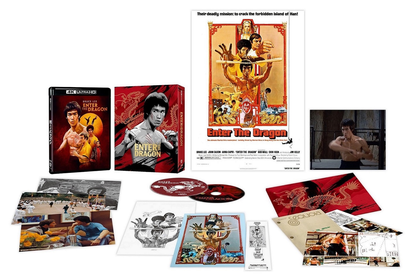 「燃えよドラゴン」4K ULTRA HD & Blu-rayセットの展開図。