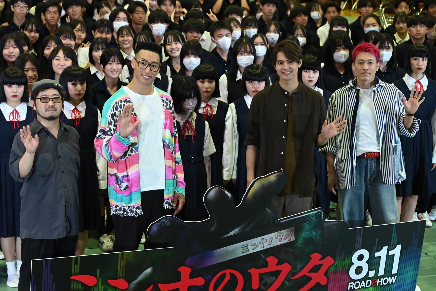映画「ミンナのウタ」“真夏の学生試写会”の様子。