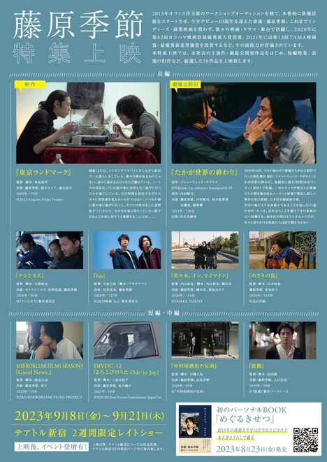 「藤原季節 特集上映」チラシ裏面