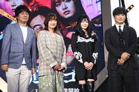 「#DMM TV まつり ～Original Content Lineup～」の様子。左から橋本和明、門脇麦、真木よう子、劇団ひとり。