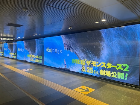 「MEG ザ・モンスターズ2」田園都市線渋谷駅ビッグサイネージの様子。