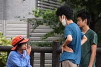 赤チームの撮影の様子。