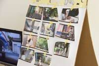 黄チームが編集作業のためプリントアウトした各シーンの代表的なカット。