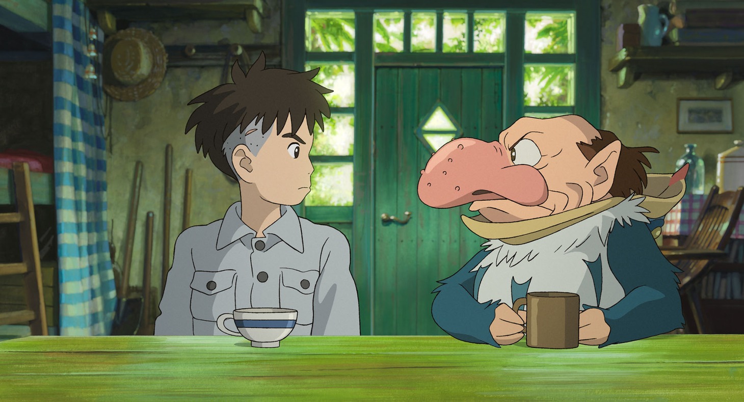 「君たちはどう生きるか」場面カットより、眞人とサギ男。