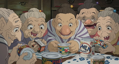 「君たちはどう生きるか」場面カットより、老婆たち。