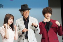 映画「春に散る」公開直前イベントの様子。左から橋本環奈、佐藤浩市、横浜流星。