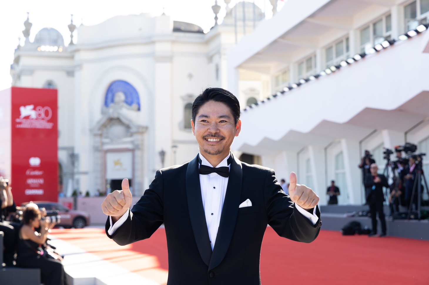第80回ヴェネツィア国際映画祭のレッドカーペットに出席した大美賀均。(c)KAZUKO WAKAYAMA