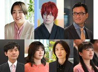上段左からゆりやんレトリィバァ、高野洸、徳重聡。下段左から渡辺佑太朗、稲田美紀、カルマ、福田愛依。