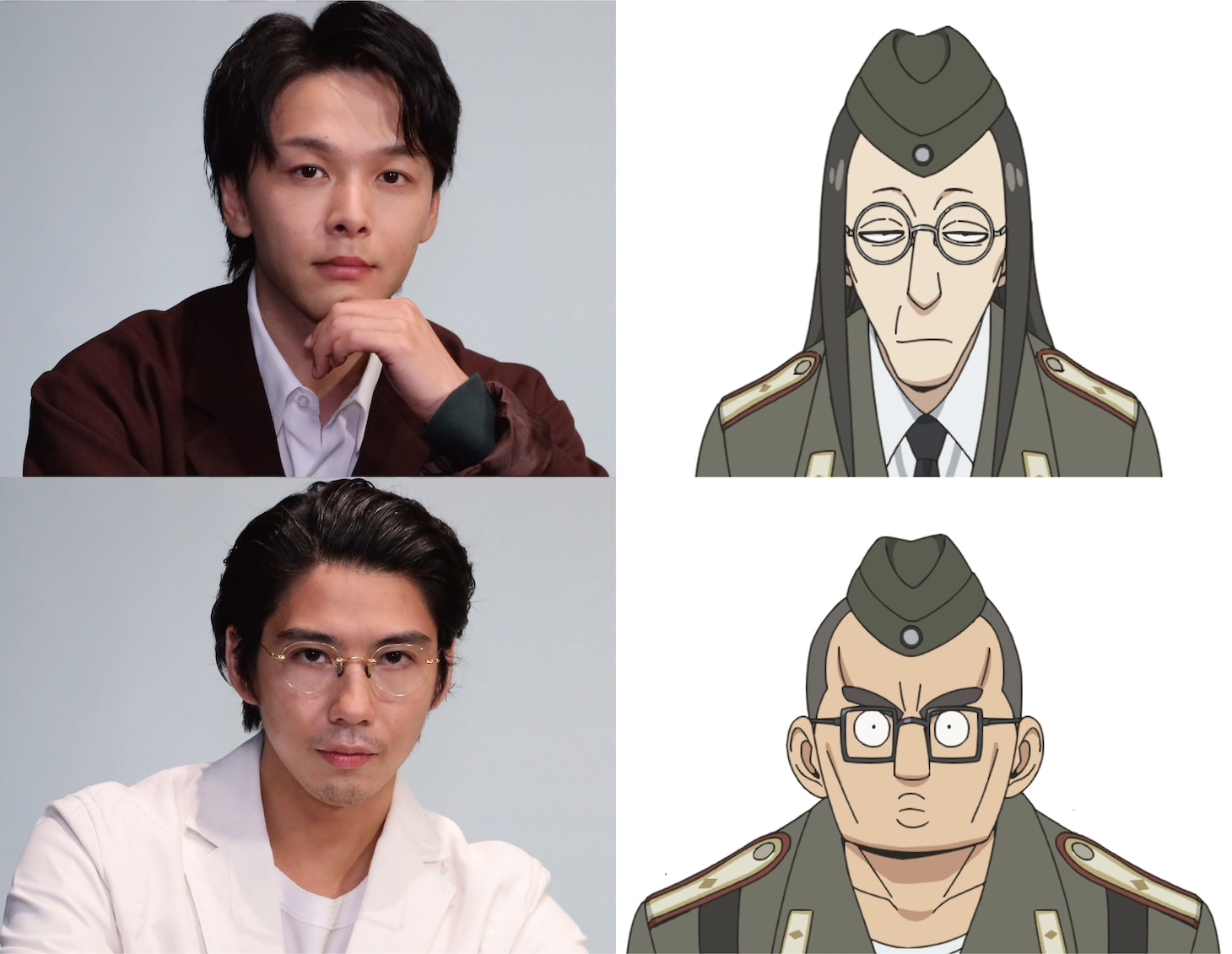 上段左から中村倫也、ドミトリ。下段左から賀来賢人、ルカ。