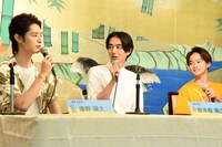 ドラマ「天狗の台所」記者発表会見の様子。