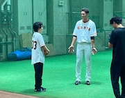 ブルペンの様子。