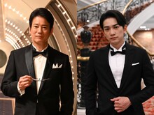 左から設楽拳一役の唐沢寿明、渡辺達哉役の町田啓太。