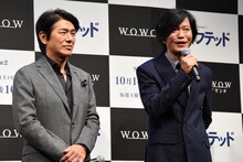左から高橋克典、田辺誠一。