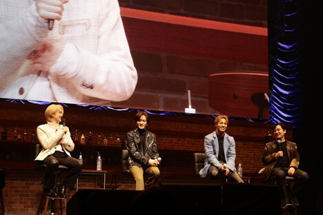 「MY (K)NIGHT マイ・ナイト」プレミアムイベントの様子。左から吉野北人、川村壱馬、RIKU、中川龍太郎。