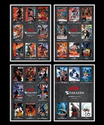 サカゼンの5店舗に掲出される、歴代ゴジラ映画のポスター。