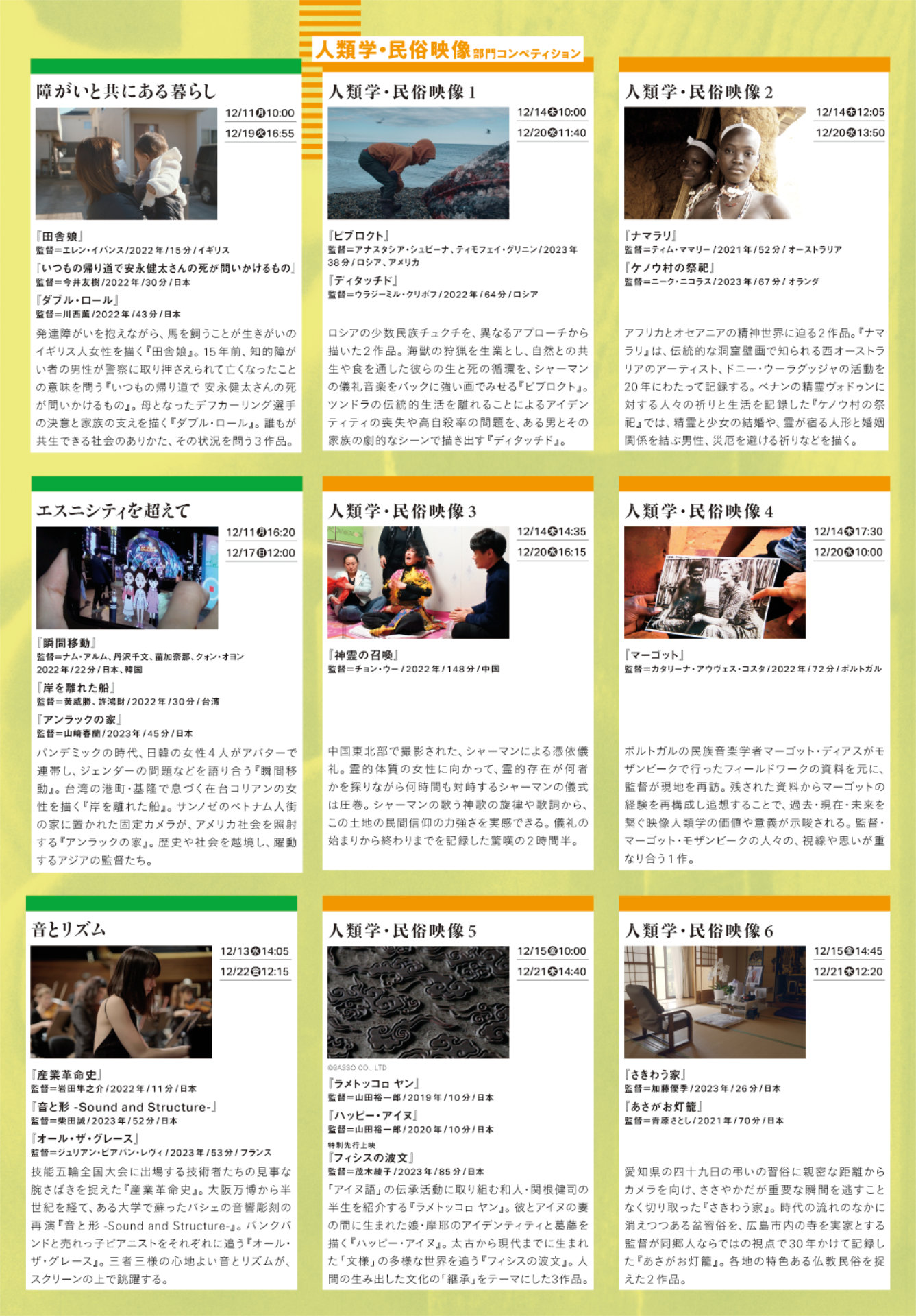 東京ドキュメンタリー映画祭2023のチラシより。