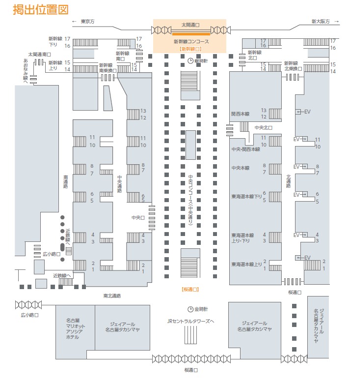 「ゴジラビジョン」掲出位置図。