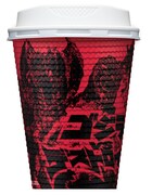 Mサイズ赤色カップのデザイン。