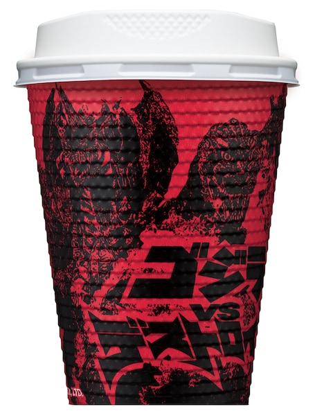 Mサイズ赤色カップのデザイン。