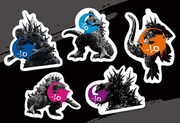 ファミペイのスタンプキャンペーン5個コースで10名に当たる「『ゴジラ-1.0』オリジナルロンT＆ステッカー5種セット」のステッカー。
