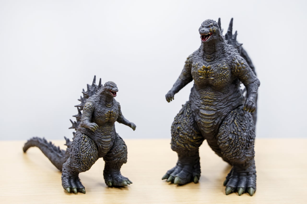 「ゴジラ-1.0」版ゴジラのフィギュア。