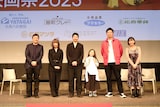 広島国際映画祭2023にて、左から濱口竜介、石橋英子、大美賀均、西川玲、小坂竜士、渋谷采郁。