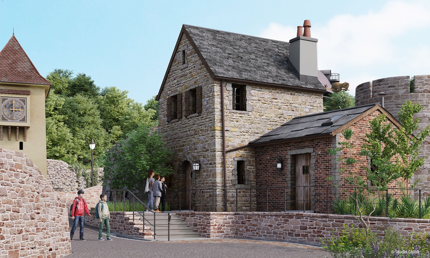 「魔女の谷」の「飛行機乗りの塔」のイメージ。(c)Studio Ghibli