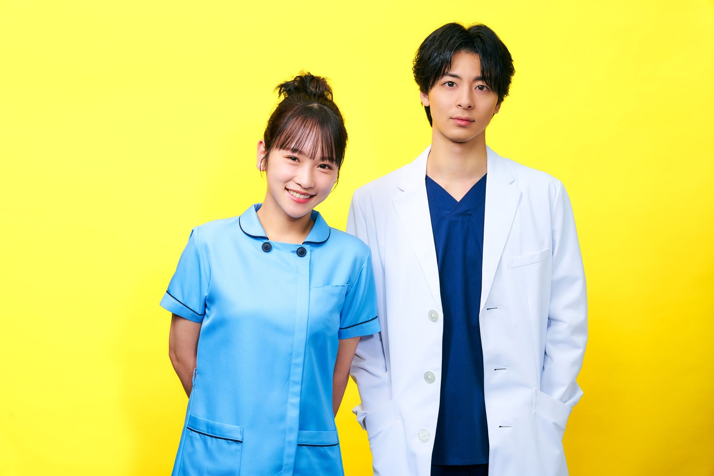 左から桜庭澪役の川栄李奈、竜崎大河役の高杉真宙。