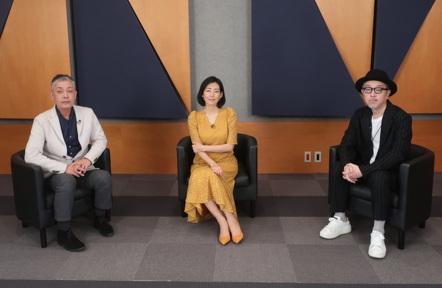 左から橋口亮輔、木村多江、リリー・フランキー。(c)松竹ブロードキャスティング