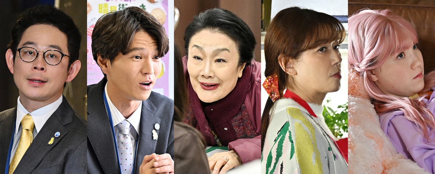 左から山本圭祐、モグライダー芝、白石加代子、LiLiCo、おじゃす。
