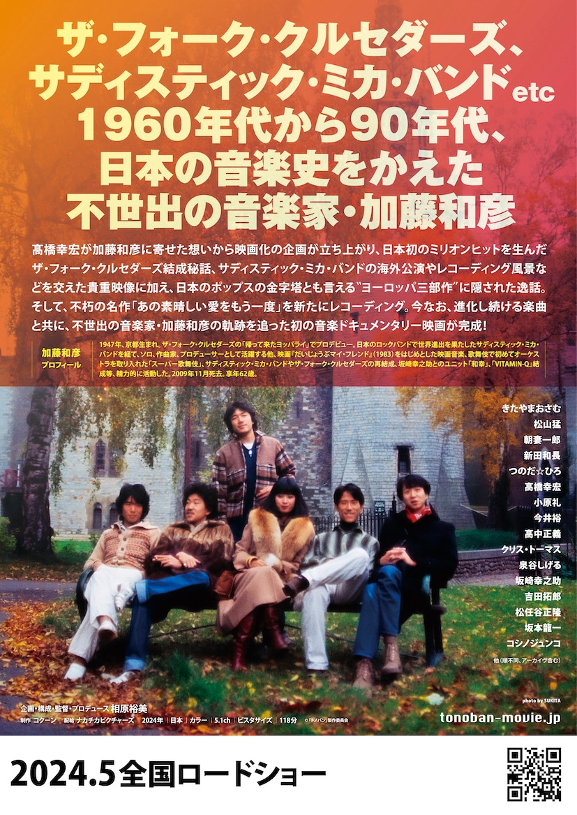 「トノバン ～音楽家 加藤和彦とその時代～」ティザーチラシ裏面