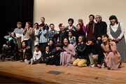 映画「わたしのかあさん ―天使の詩―」完成披露舞台挨拶の様子。
