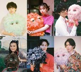 「みーんな、宇宙人。」キャスト組み写真。上段左から兵頭功海、菊地姫奈、西垣匠。下段左から三原羽衣、草川拓弥、YU。