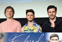 「Firebird ファイアバード」初日舞台挨拶の様子。左からペーテル・レバネ、トム・プライヤー、オレグ・ザゴロドニー。