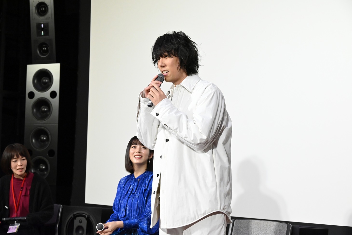 ドラマ「舟を編む ～私、辞書つくります～」会見の様子。