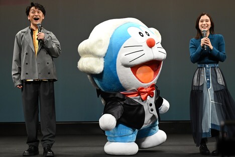 「映画ドラえもん のび太の地球交響楽」完成披露試写会の様子。