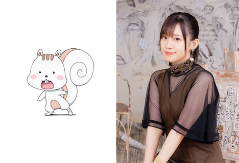 シロリス(左)に声を当てる高橋李依(右)。