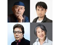 上段左から伊武雅刀（photo by Tatsuro Sekiguchi）、田村真。下段左から玄田哲章、大西多摩恵。