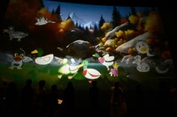 登壇者が描いたカモのイラスト。