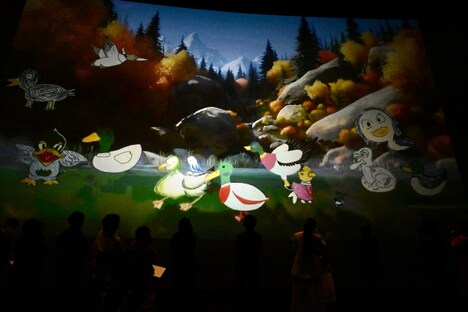 登壇者が描いたカモのイラスト。