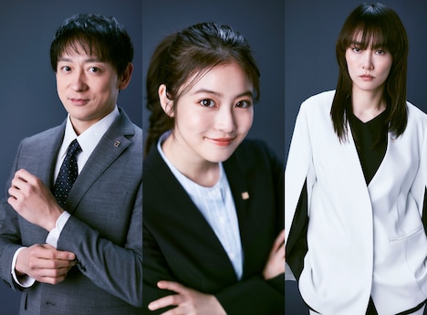 左から相馬健役の山本耕史、花咲舞役の今田美桜、昇仙峡玲子役の菊地凛子。