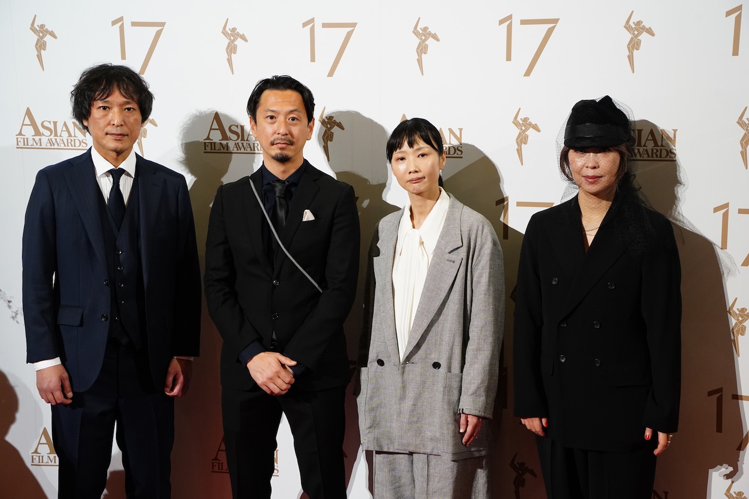 「悪は存在しない」チーム。左からプロデューサーの高田聡、撮影の北川喜雄、編集の山崎梓、企画・音楽を担った石橋英子。